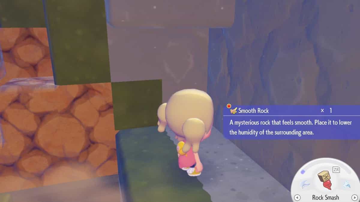 Pokémon Pokopia - Smooth Rock location reference (Dexerto screenshot)