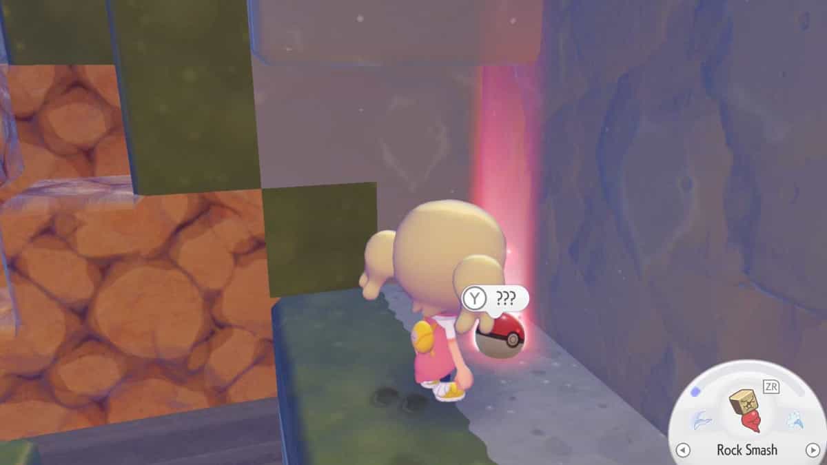 Pokémon Pokopia - Smooth Rock Poké Ball pickup (Dexerto screenshot)