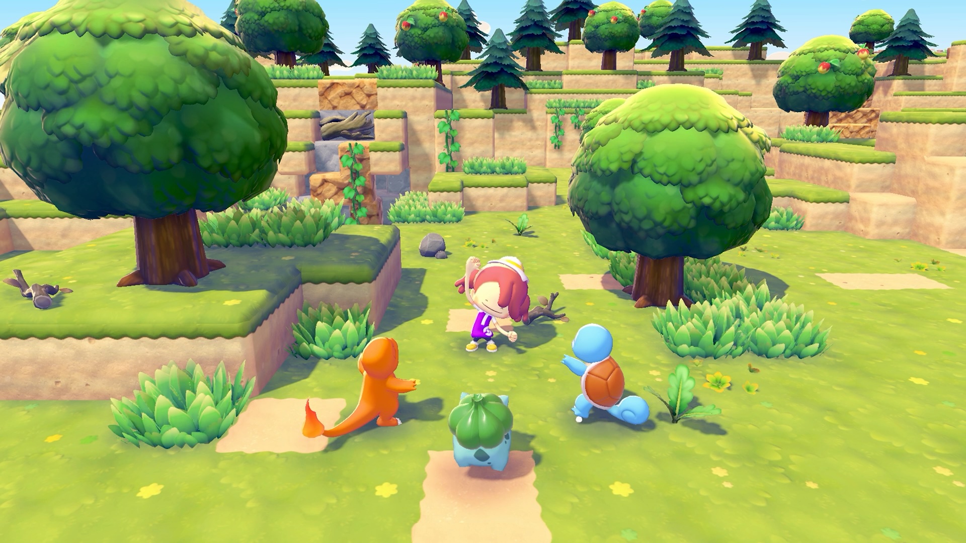 Pokémon Pokopia gameplay screenshot - Ditto building paradise
