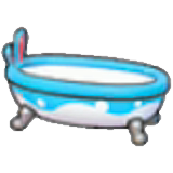 Bouncy blue bathtub